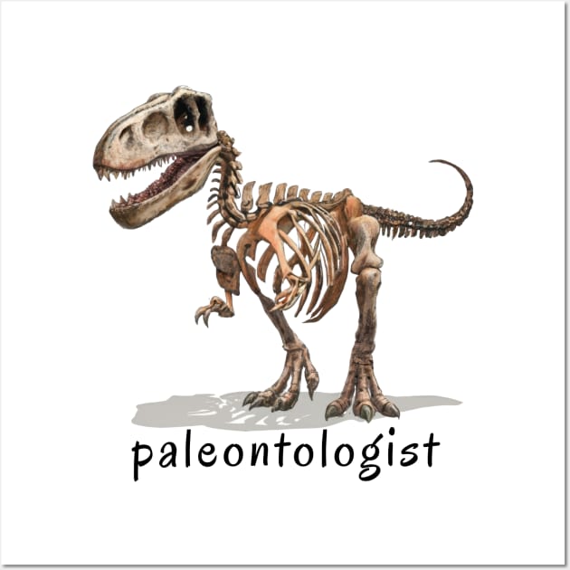 Paleontologist text with dinosaur illustration Wall Art by byNIKA